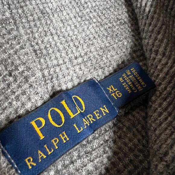 Polo Ralph Lauren Men’s Waffle Knit Hoodie – Gray, Size XL - Picture 7 of 12